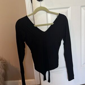 ASOS DOUBLE V NECK LONG SLEEVE BODYSUIT